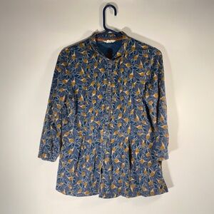 Blue Turnip Print Cotton Top | White Stuff